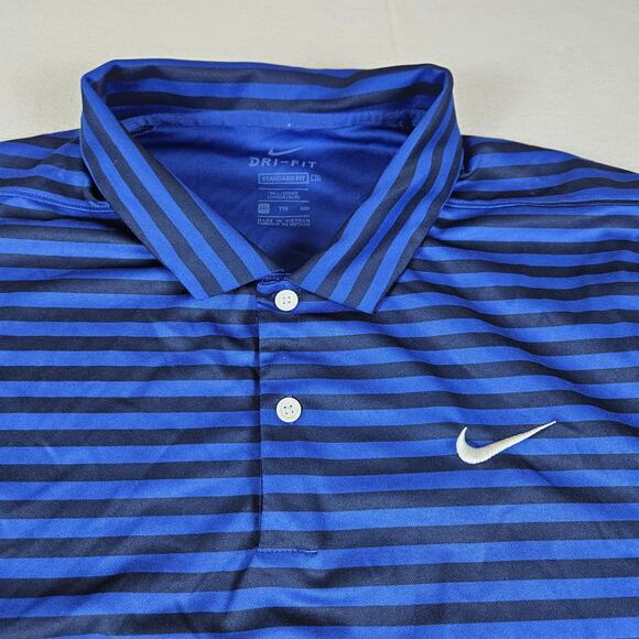 Nike Logo Polo Shirt Size XXL Stripe Dri-Fit Stretch Golf Performance CU9858-455 - Picture 3 of 11